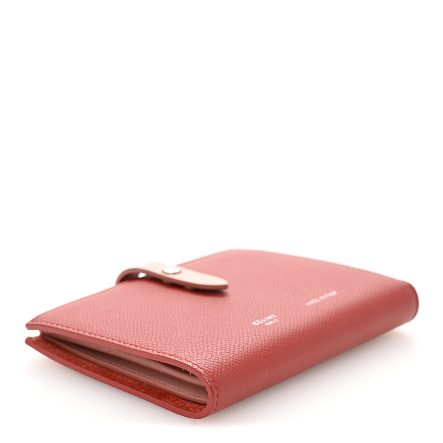 Grained Calfskin Medium Multifunction Strap Wallet Scarlet