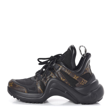 Louis Vuitton Calfskin Patent Monogram LV Archlight Sneakers 37 Black 1 of 10