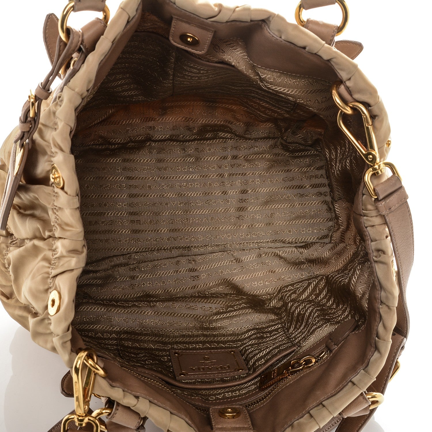 Prada Tessuto Nylon Gaufre Tote Cammello 5 of 11