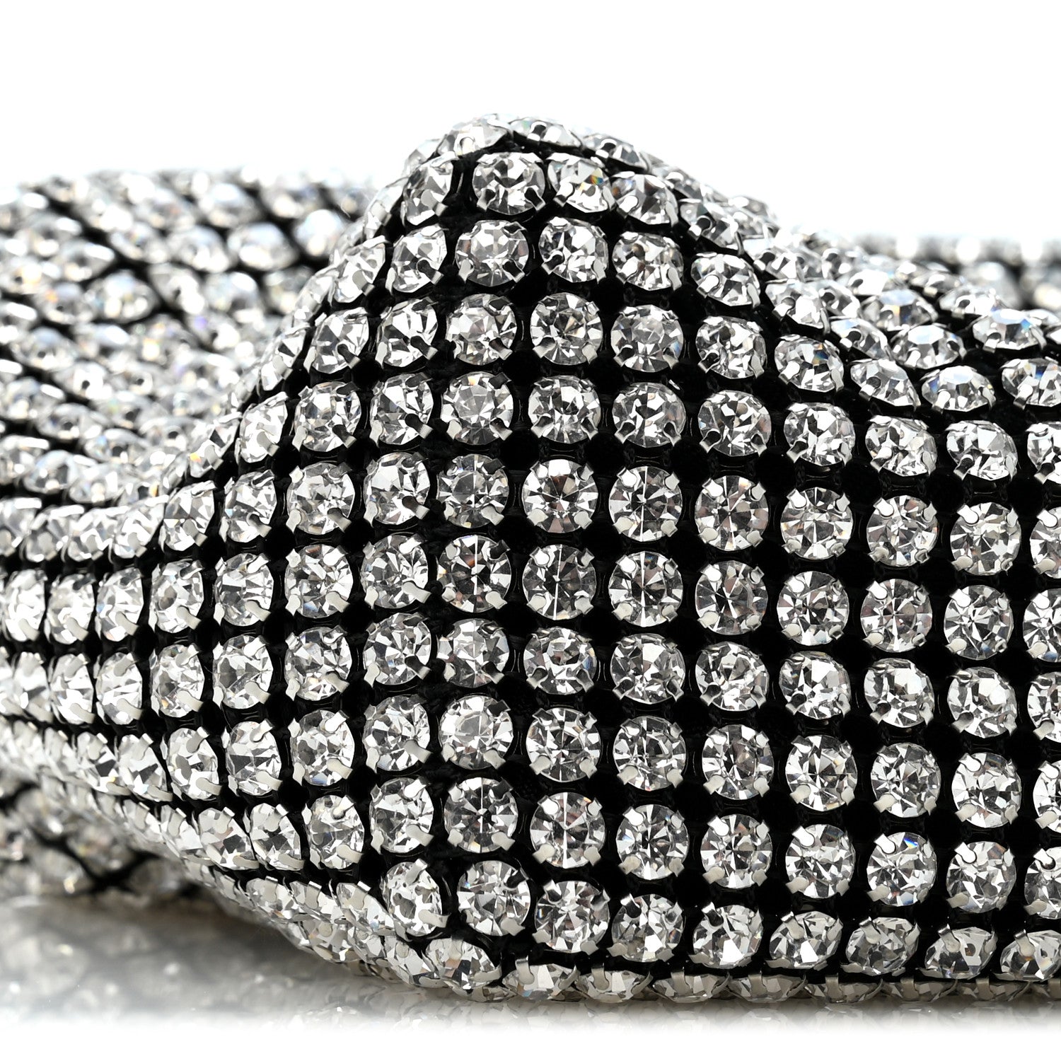 Alexander Wang Mesh Crystal Rhinestone Mini Heiress Pouch Black Silver 9 of 12