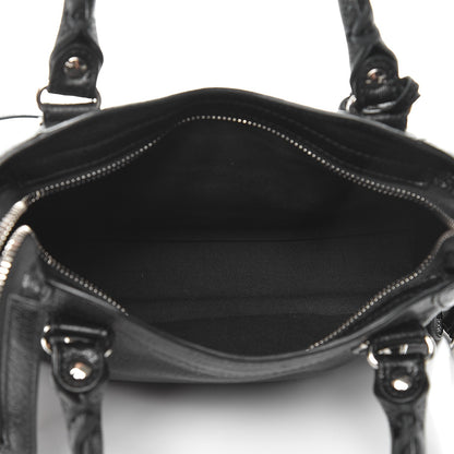 Balenciaga Chevre Silver Metallic Edge Hardware Mini City Black 6 of 8