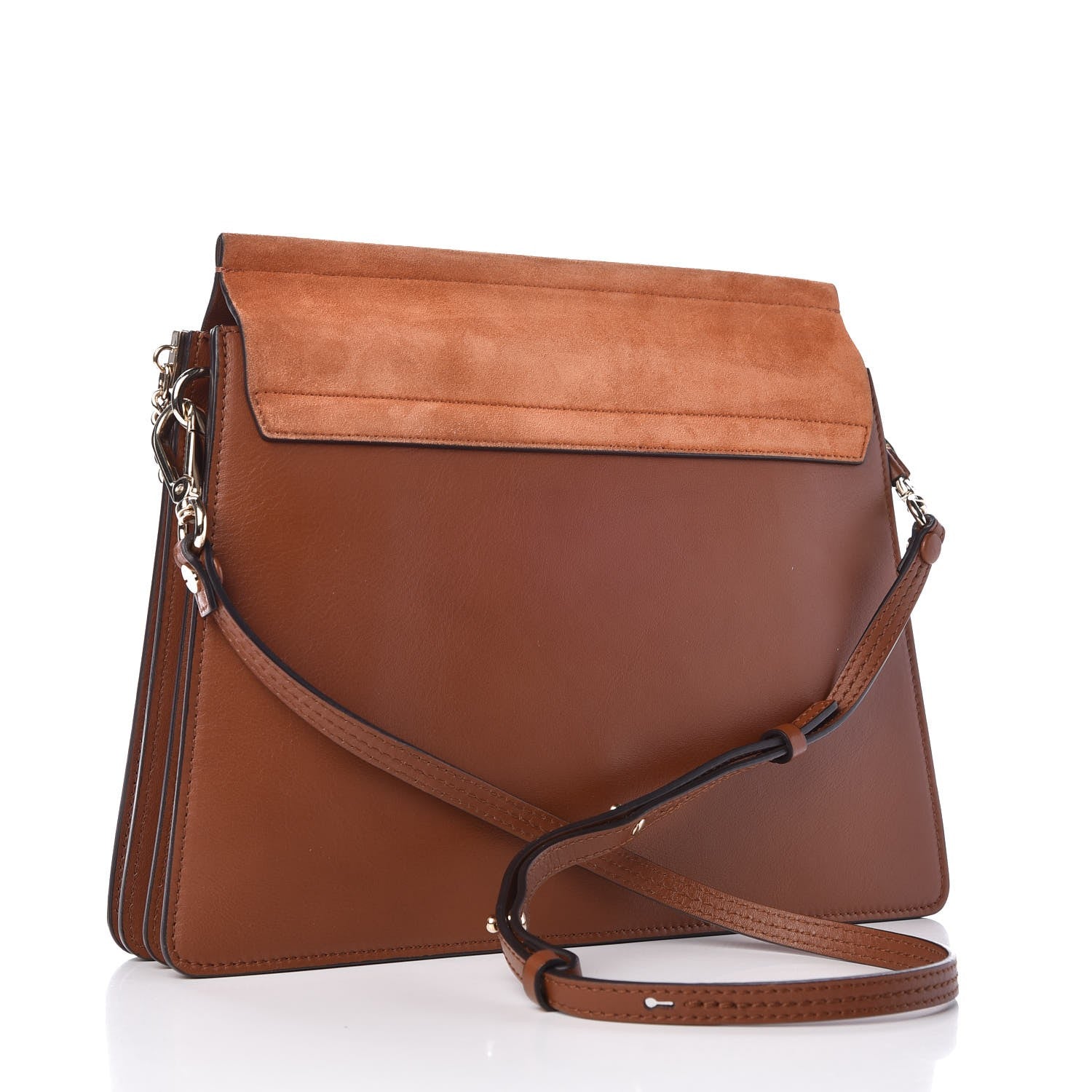 Chloe Suede Calfskin Medium Faye Shoulder Bag Tobacco 3 of 9