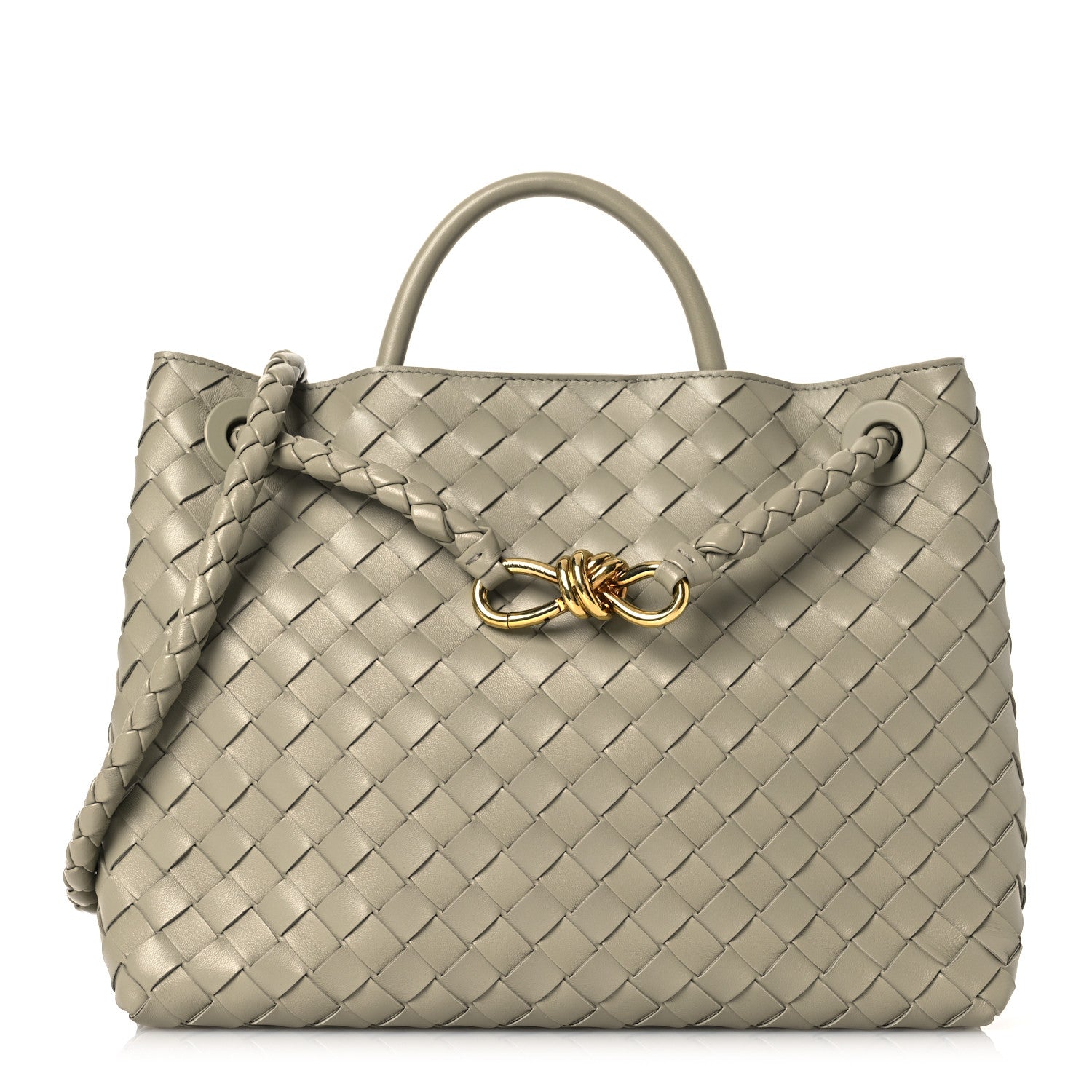 Bottega Veneta Nappa Intrecciato Medium Andiamo Shoulder Bag Travertine 1 of 12
