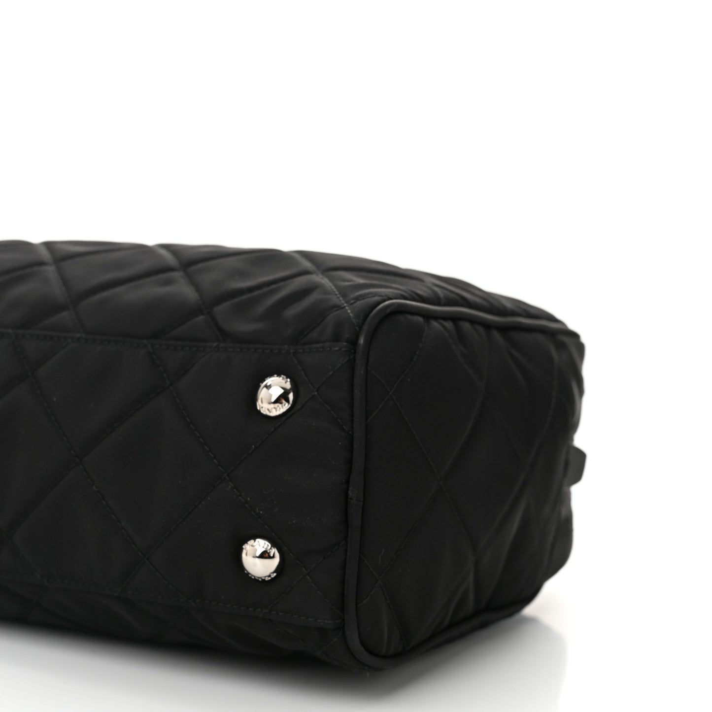 Nylon Tessuto Impuntu Quilted Shoulder Bag Black