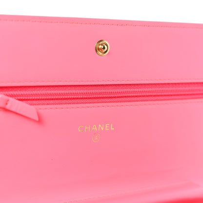 Chanel Patent Calfskin Quilted Boy Wallet On Chain WOC Pink 6 of 13