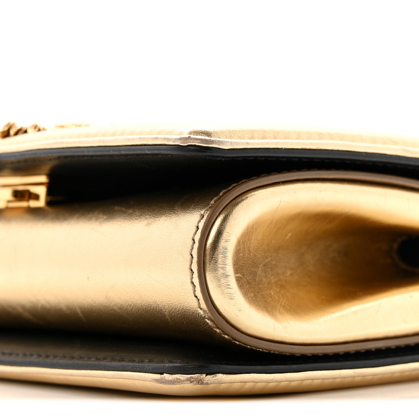 Metallic Nappa Quilted Mini Devotion Crossbody Bag Gold