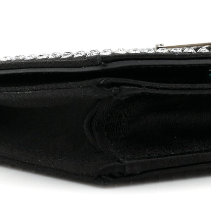 Prada Satin Crystal Metal Triangle Logo Card Holder With Strap Cristal 8 of 10