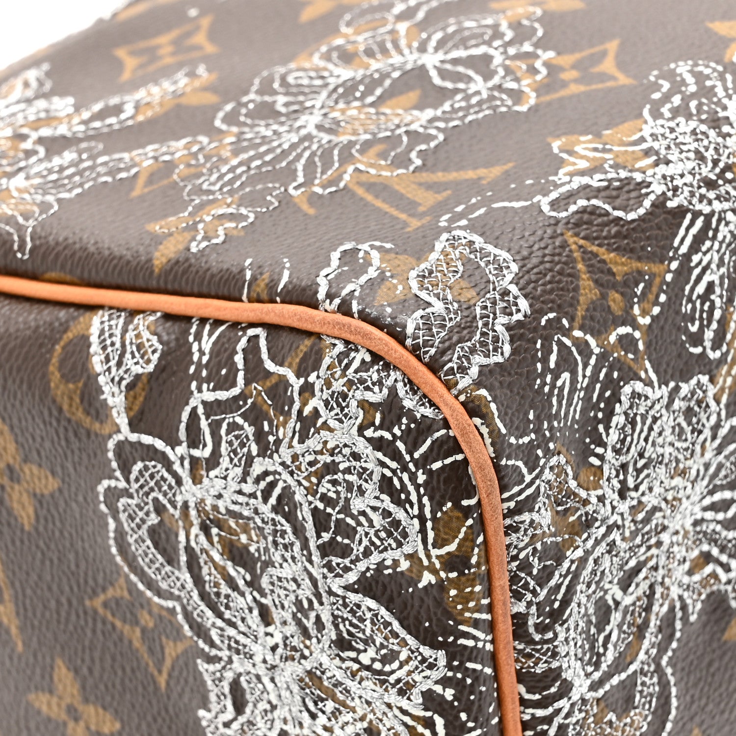 Louis Vuitton Monogram Dentelle Speedy 30 Silver 13 of 16