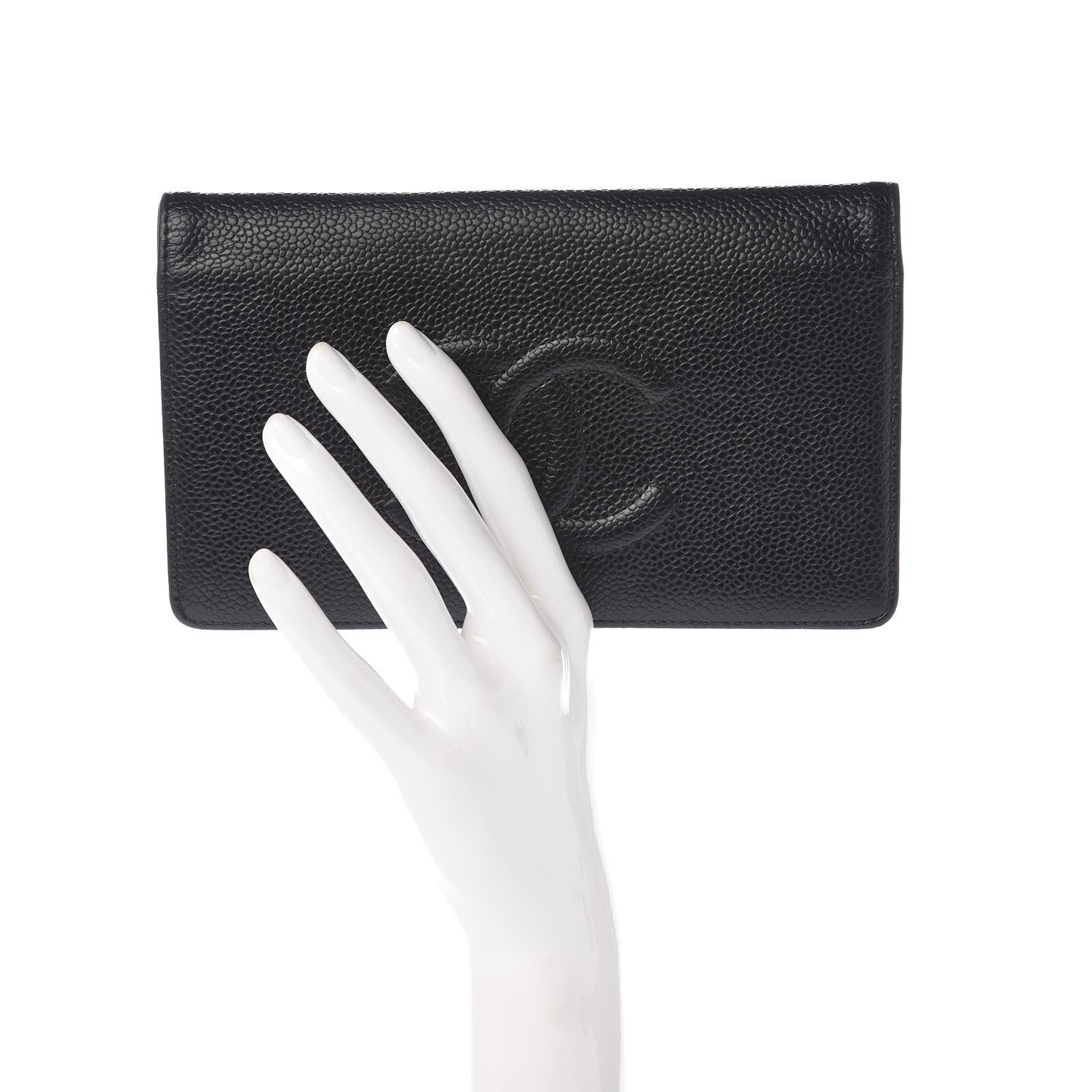 Chanel Caviar Timeless CC Yen Wallet Black 2 of 9