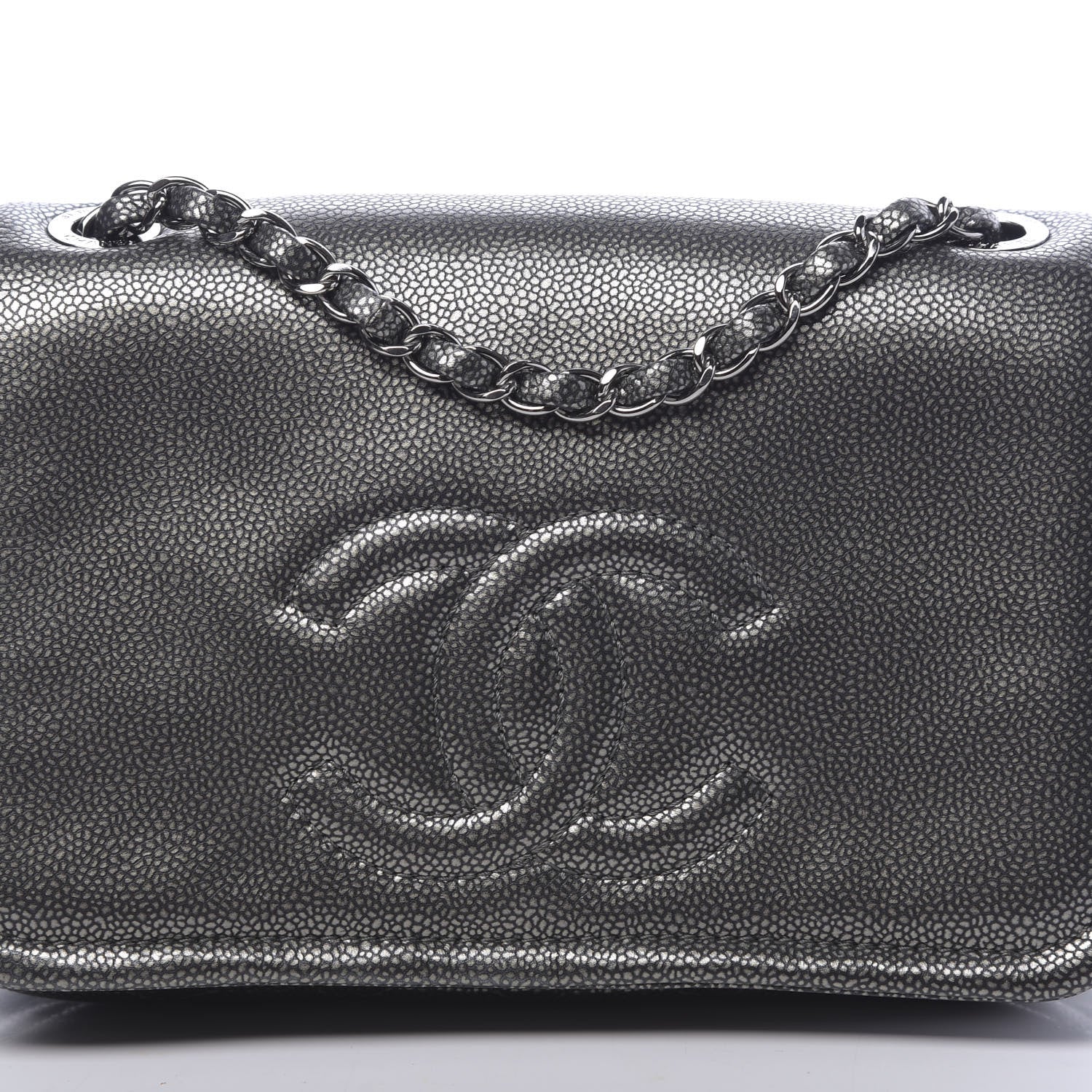 Chanel Metallic Caviar Medium Timeless CC Flap Dark Silver 10 of 11