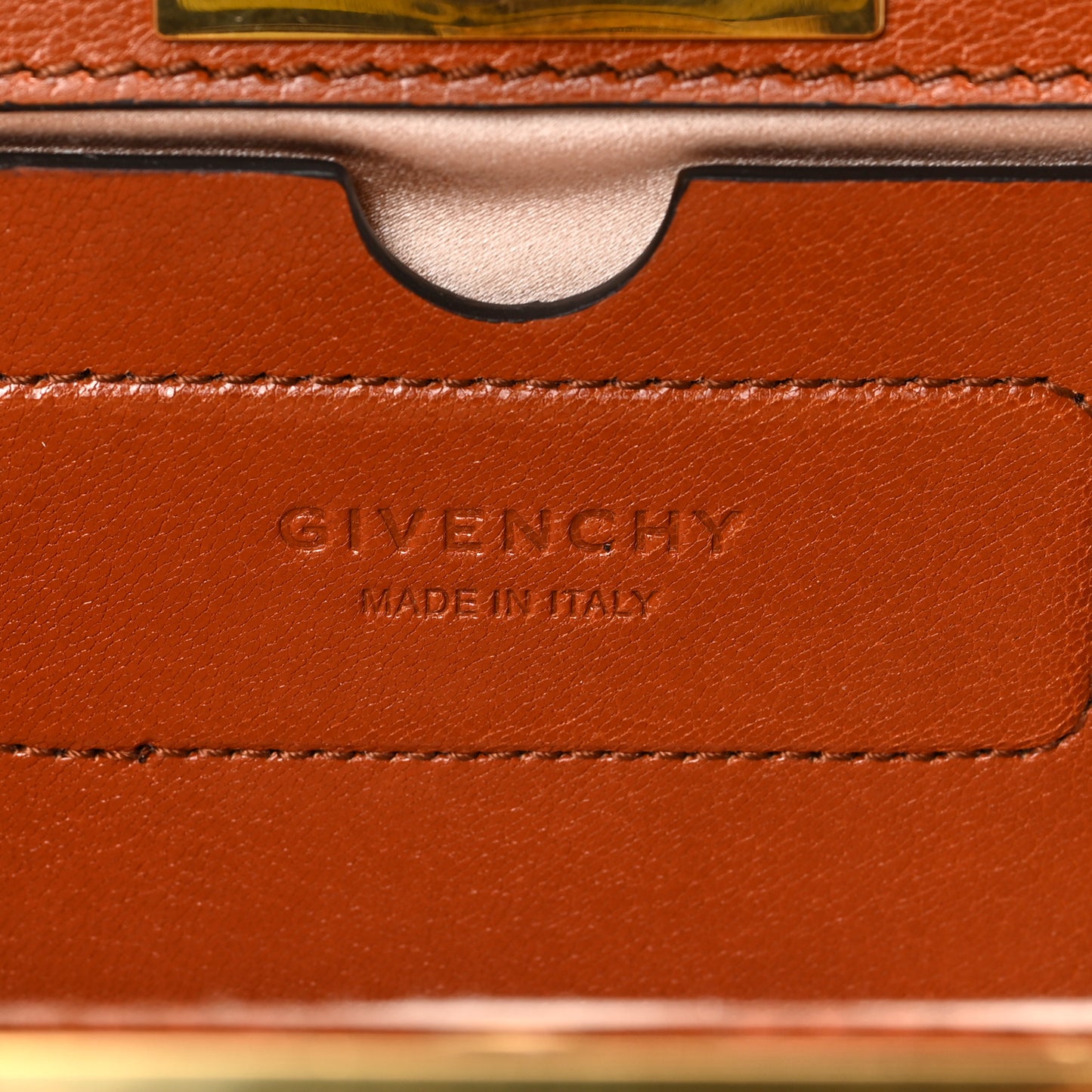 Goatskin GV3 Frame Clutch Chestnut