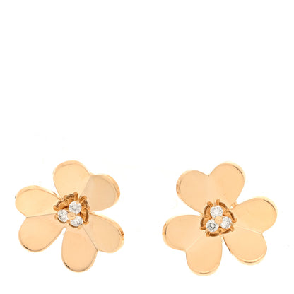 Van Cleef & Arpels 18K Yellow Gold Diamond Large Frivole Earrings 1 of 5