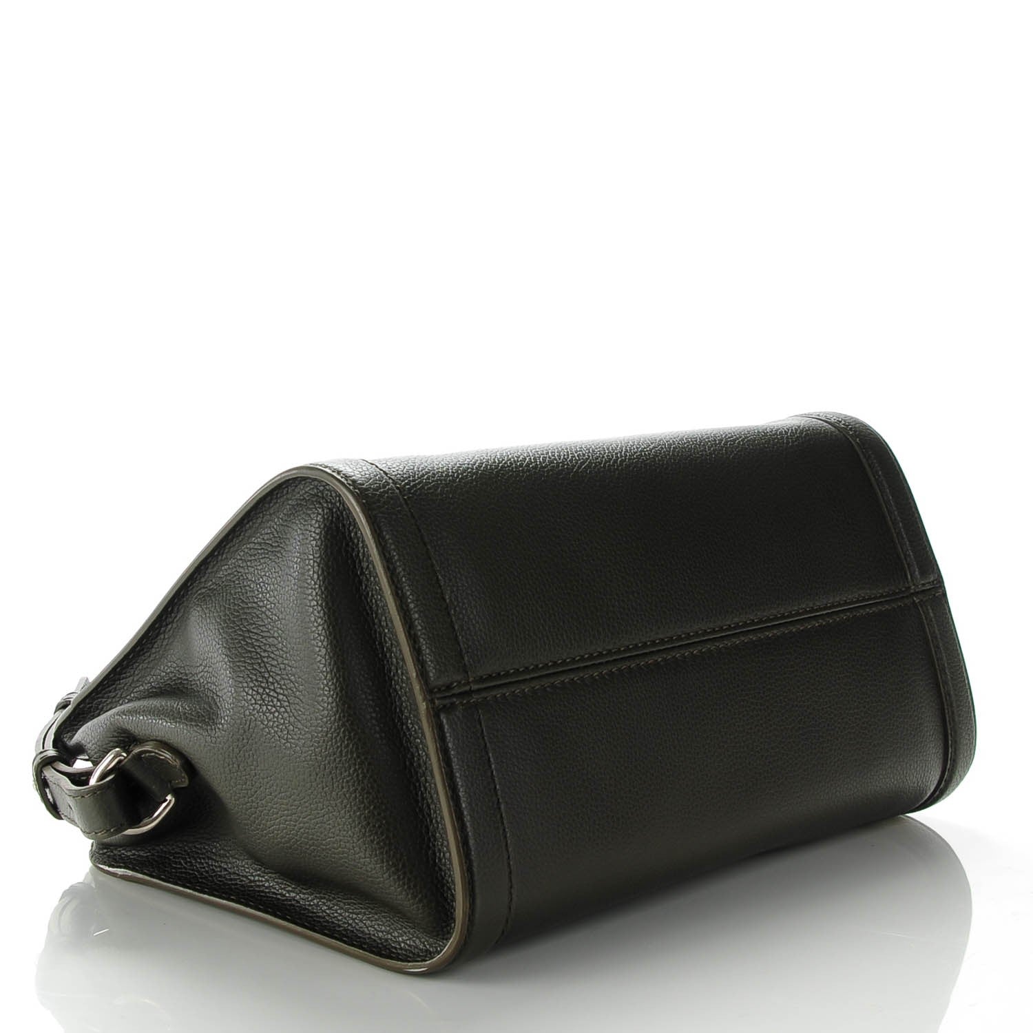 Alexander McQueen Pebbled Calfskin Small Skull Padlock Zip Around Tote Military Green 4 of 7