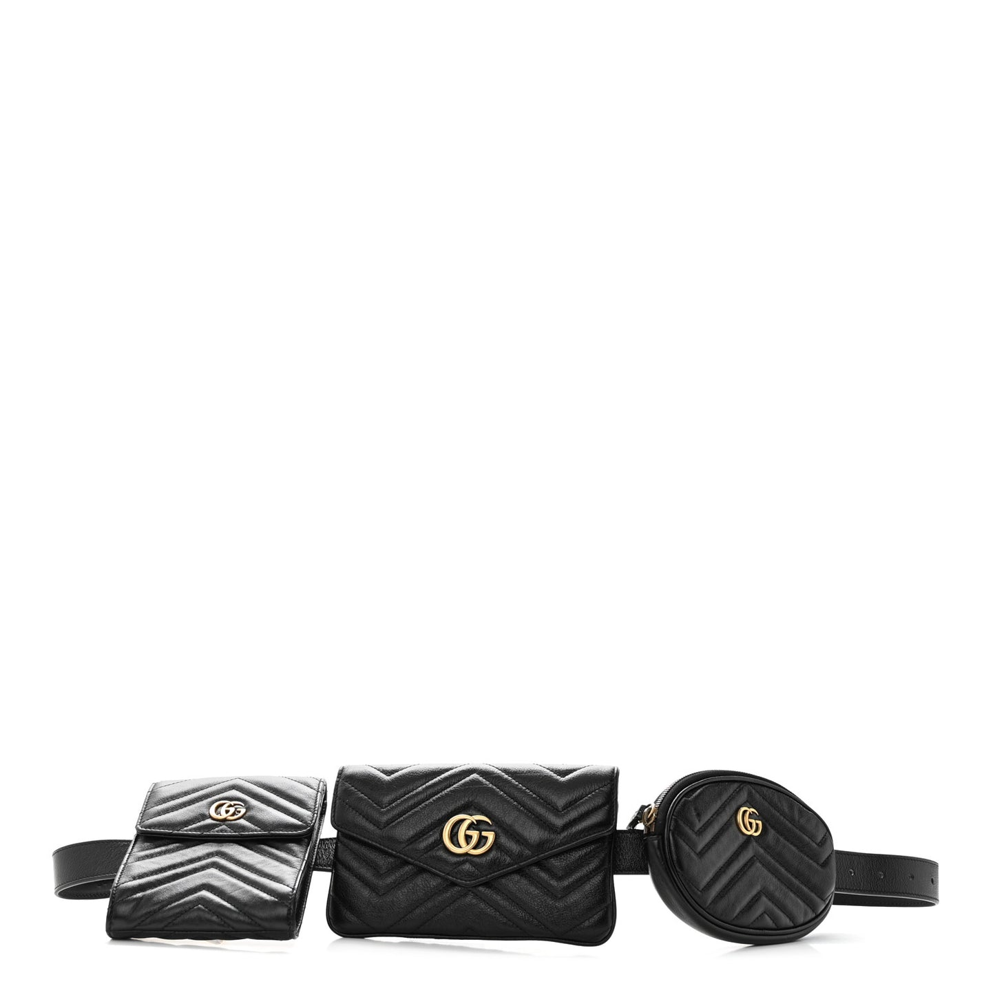 Calfskin Matelasse GG Marmont 2.0 Multi Belt Bag 85 34 Black
