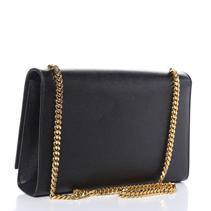 Saint Laurent Grain De Poudre Medium Classic Monogram Kate Satchel Black 3 of 14
