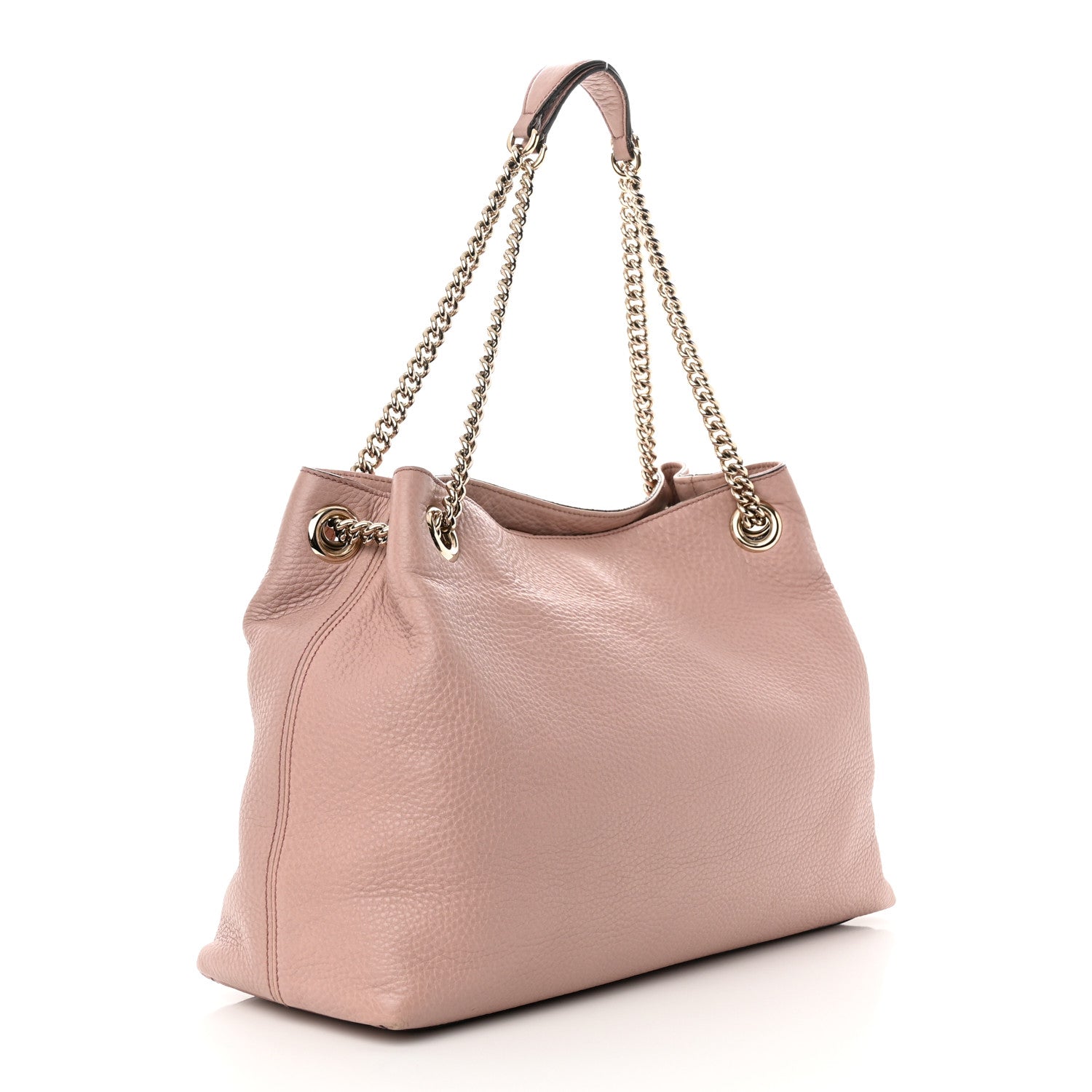 Gucci Pebbled Calfskin Medium Soho Chain Shoulder Bag Dark Cipria 3 of 21