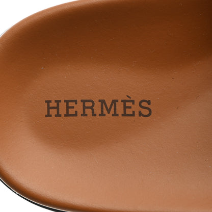 Hermes Denim Calfskin Womens Chypre Sandals 36 Bleu Clair Naturel 6 of 9