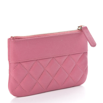 Chanel Sheepskin Quilted Small Vintage Mademoiselle Cosmetic Case Dark Pink 3 of 7