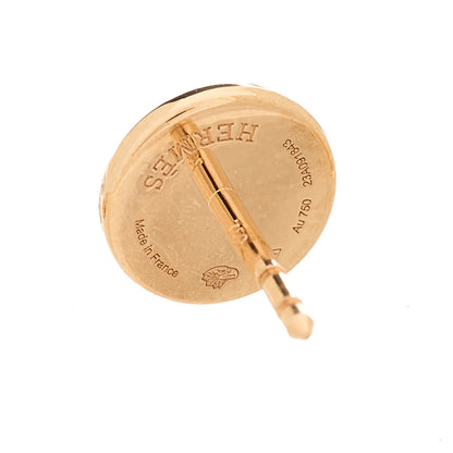 Hermes 18K Rose Gold TPM Ex-Libris Stud Earrings 4 of 5