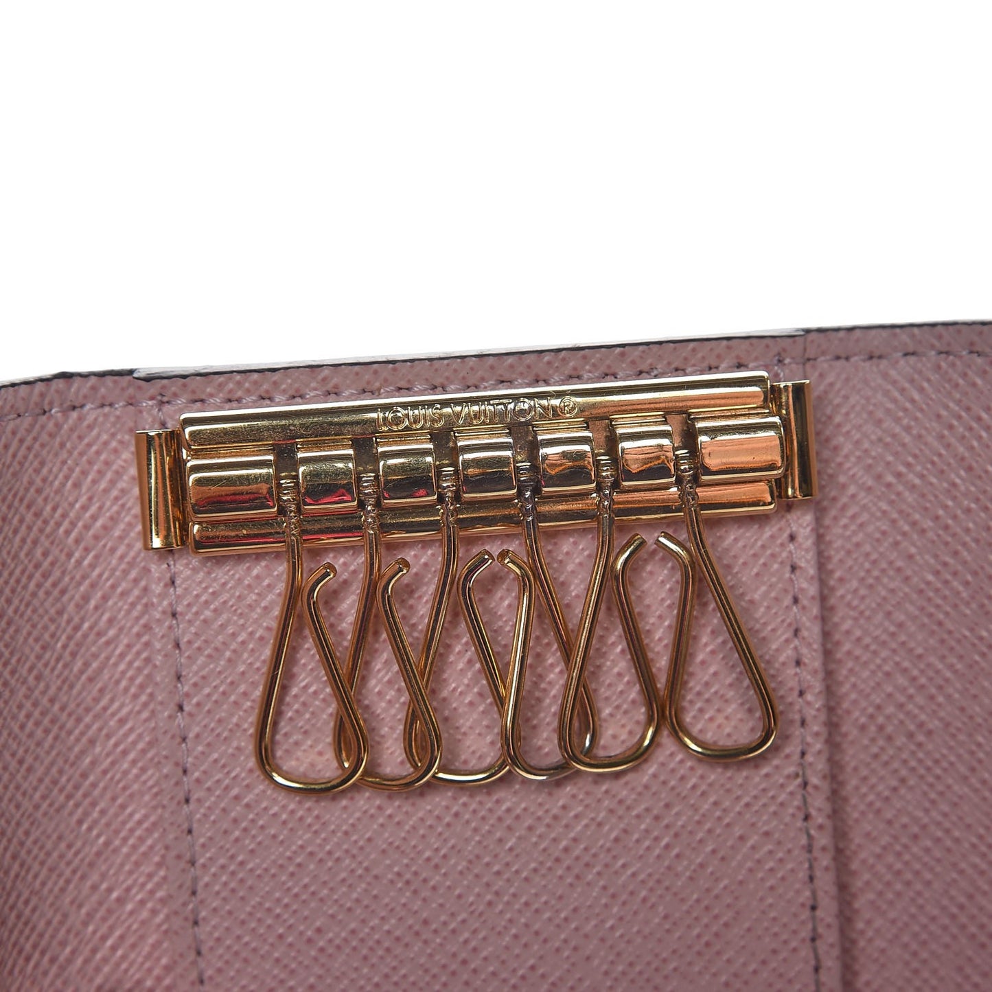 Damier Ebene Multicles 6 Key Holder Rose Ballerine
