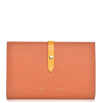 Celine Grained Sleek Calfskin Large Multifunction Strap Wallet Orange 1 of 7