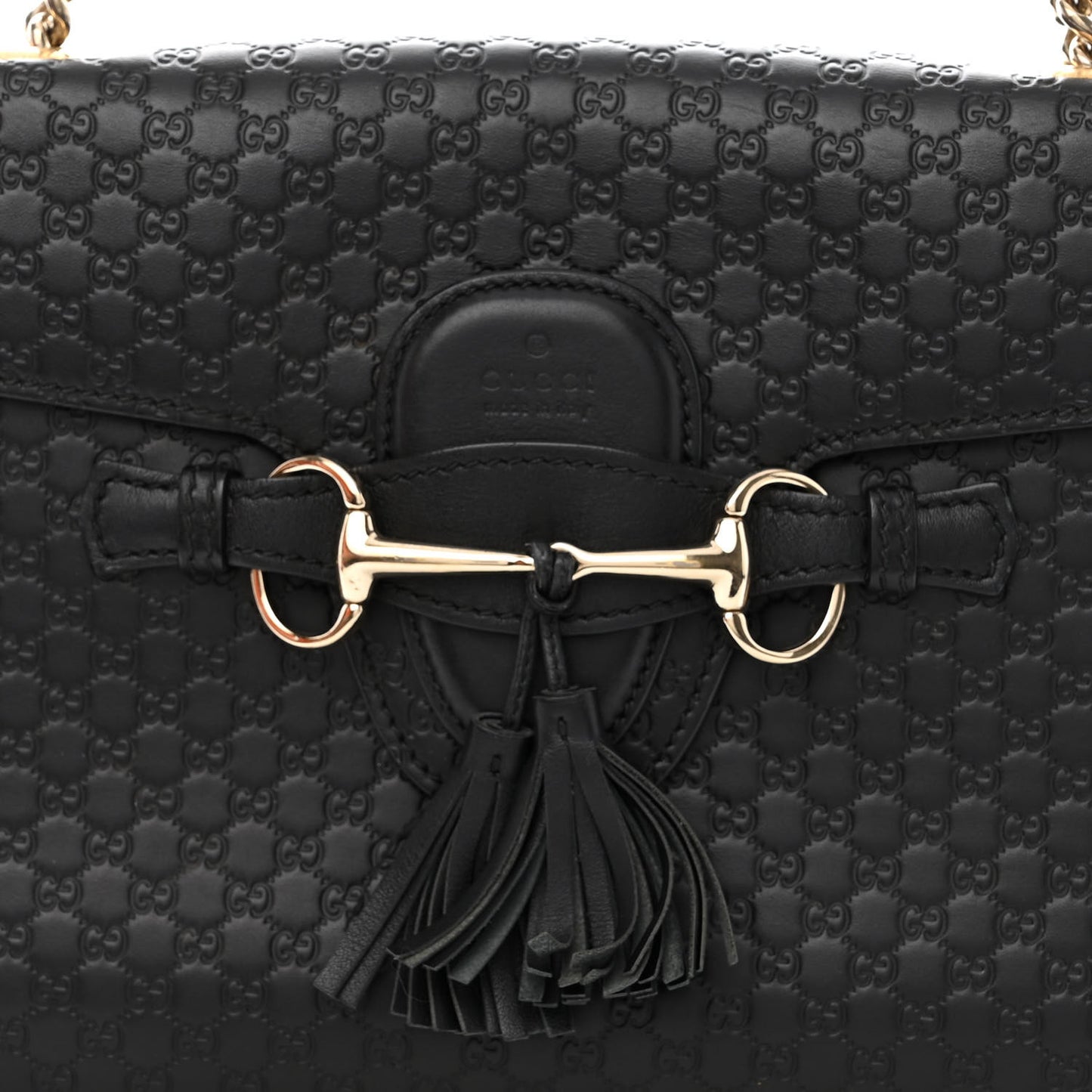 Microguccissima Medium Emily Chain Shoulder Bag Black