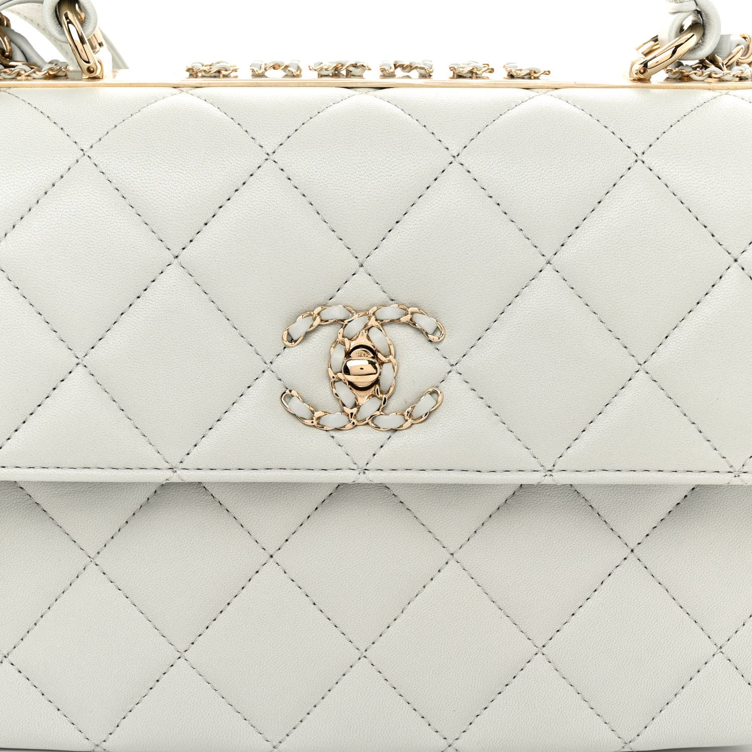 Chanel Lambskin Quilted Small Trendy Chain CC Flap Dual Handle Bag Light Blue 8 of 11