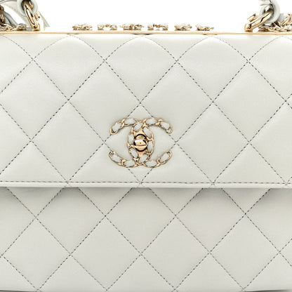 Chanel Lambskin Quilted Small Trendy Chain CC Flap Dual Handle Bag Light Blue 8 of 11