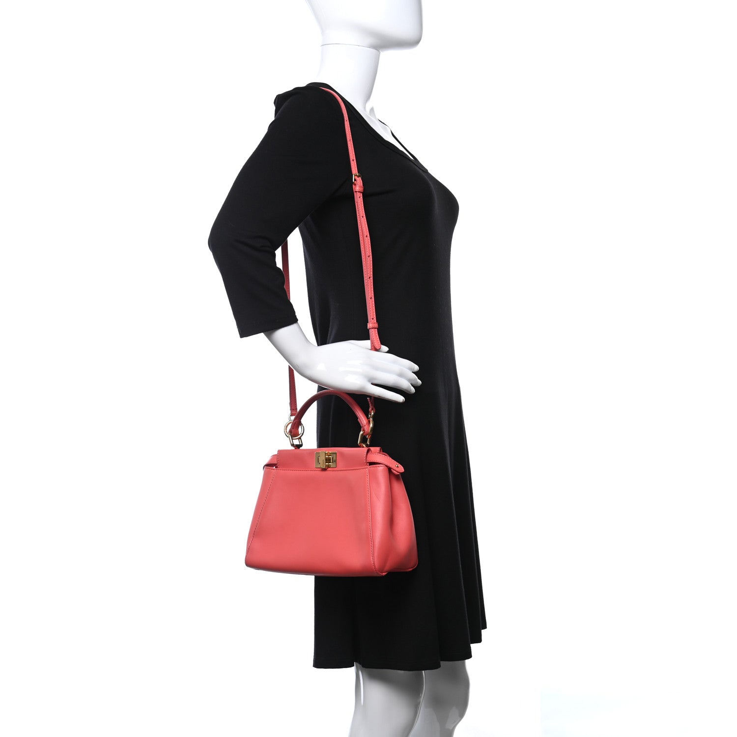 Fendi Nappa Mini Peekaboo Iconic Satchel Rosa Exstasy 2 of 10