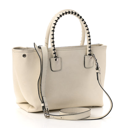 Alexander McQueen Calfskin Whipstitch Folk Tote White 3 of 20