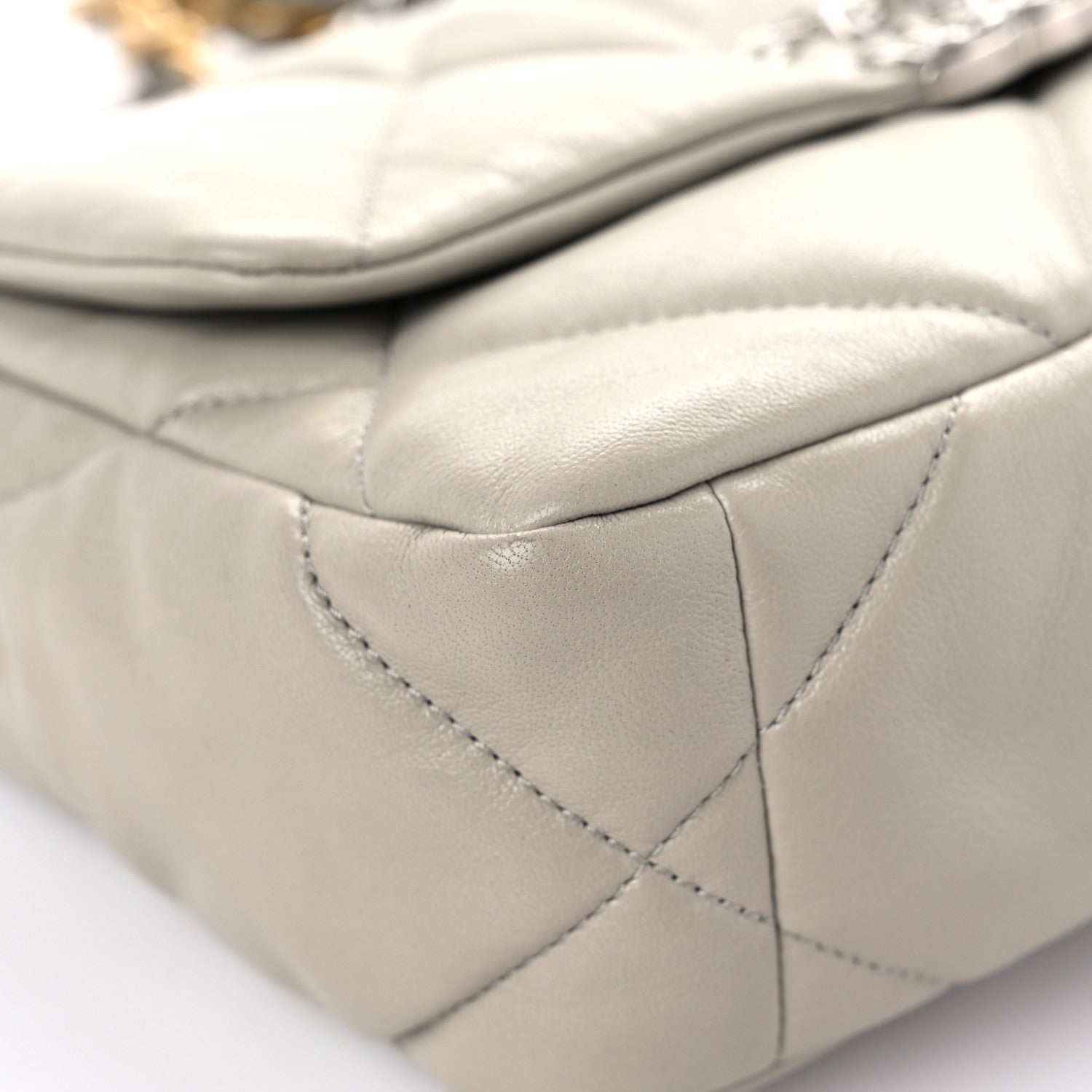 Chanel Goatskin Quilted Medium Chanel 19 Flap Grey 9 of 15