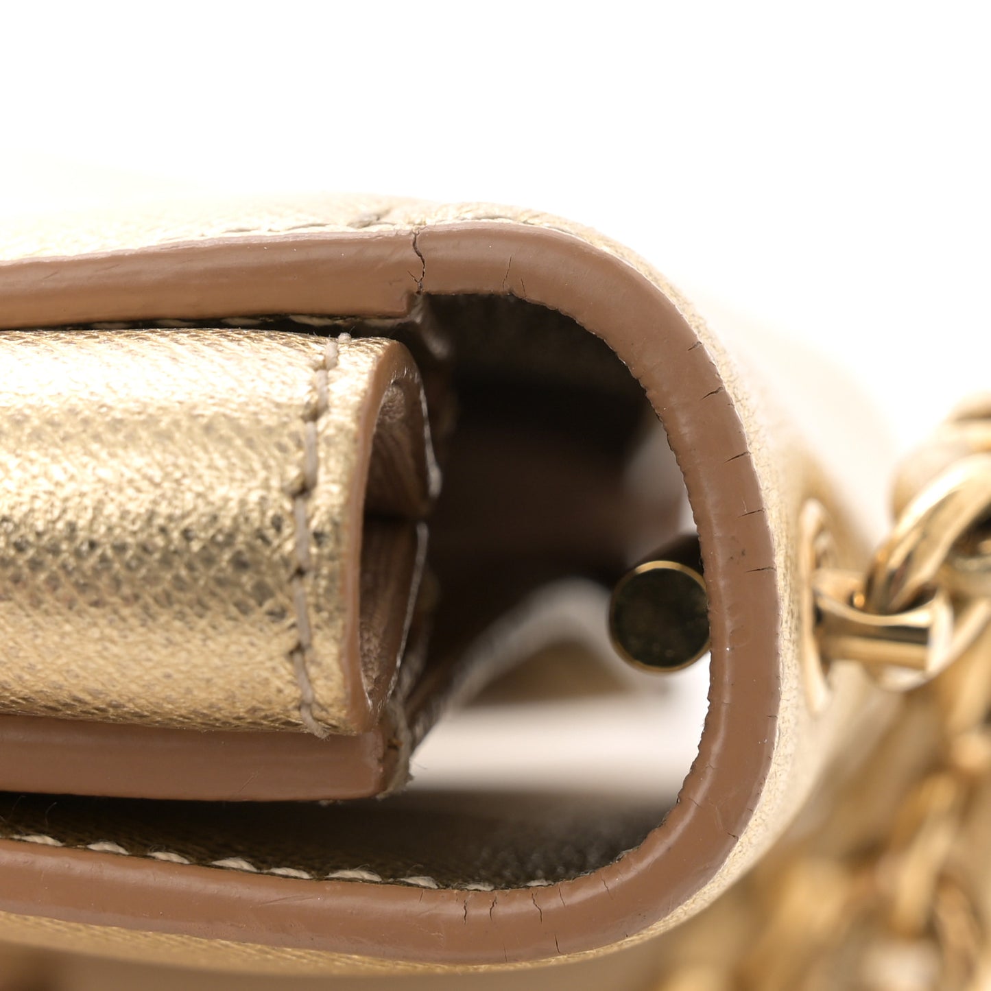 Printed Calfskin Ginny Crossbody Bag Gold