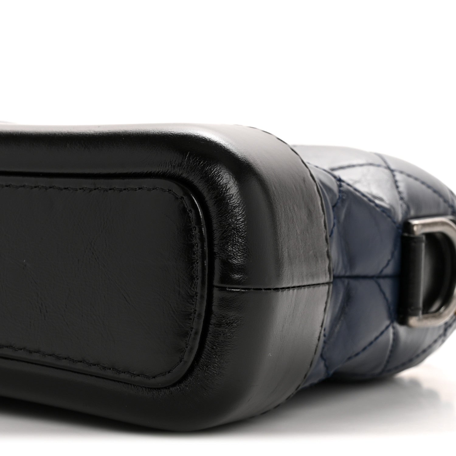 Chanel Aged Calfskin Quilted Small Gabrielle Hobo Navy Black 10 of 12