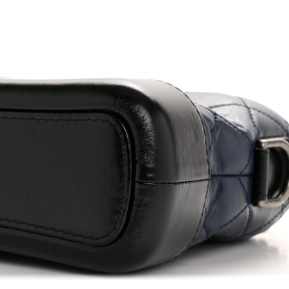 Chanel Aged Calfskin Quilted Small Gabrielle Hobo Navy Black 10 of 12