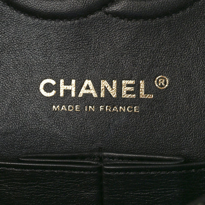 Chanel Glittered Tweed Quilted Medium Double Flap Navy Blue Multicolor 6 of 14