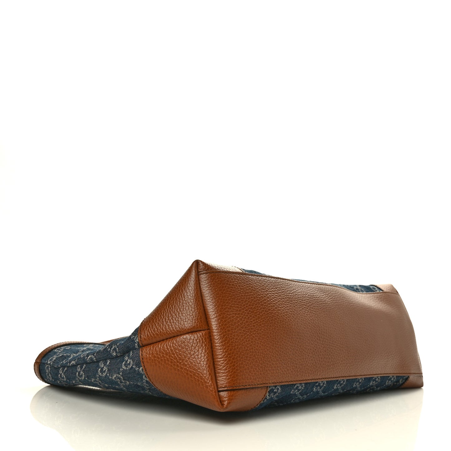 New Denim GG Monogram Medium Ophidia Shopping Tote Blue Tea Cuir