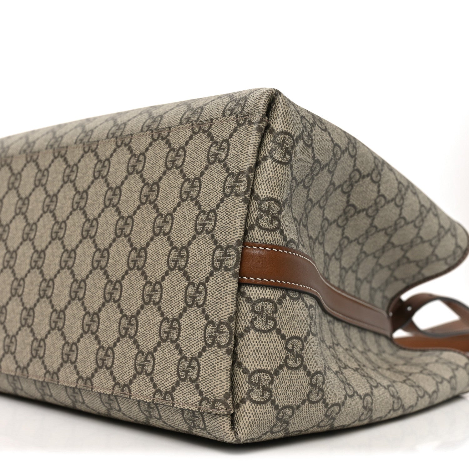 Gucci GG Supreme Monogram Emblem Large Tote Bag Beige Dark Brown 9 of 9