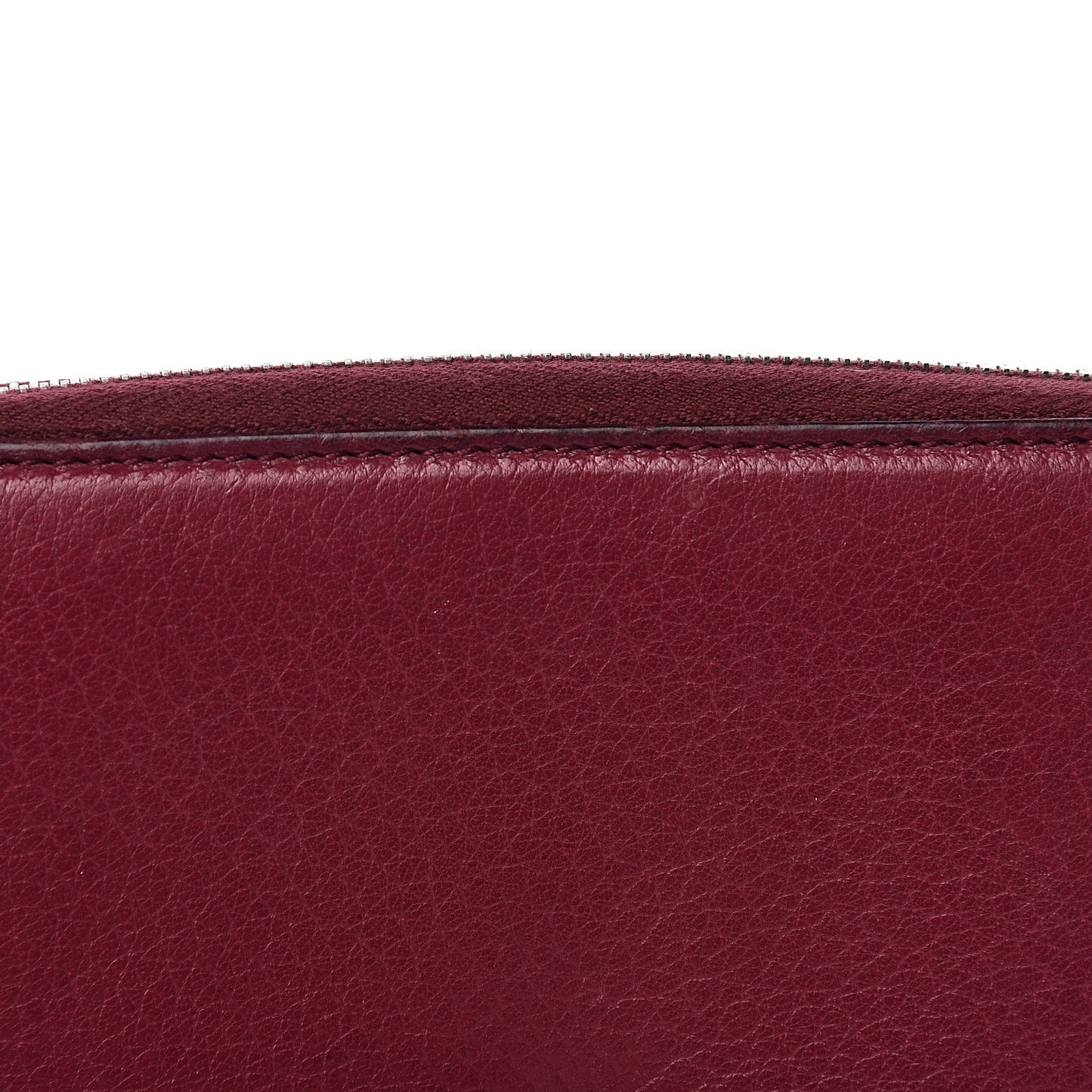 Pebbled Calfskin Soho Zip Around Wallet Cherry Gloss