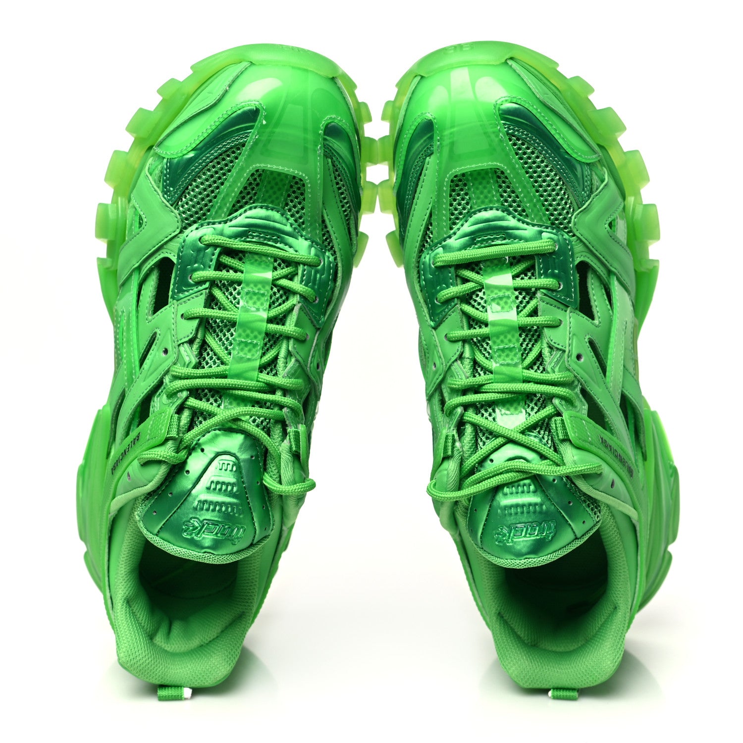 Balenciaga Rubber Mesh Monocolor Clear Sole Mens Track.2 Open Sneakers 45 Green 2 of 8