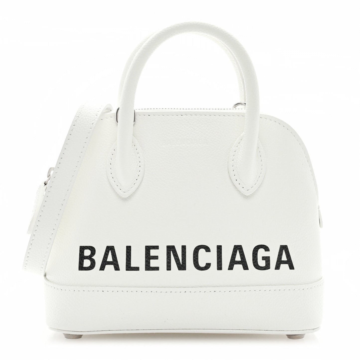 Grained Calfskin XXS Ville Top Handle Bag White Black