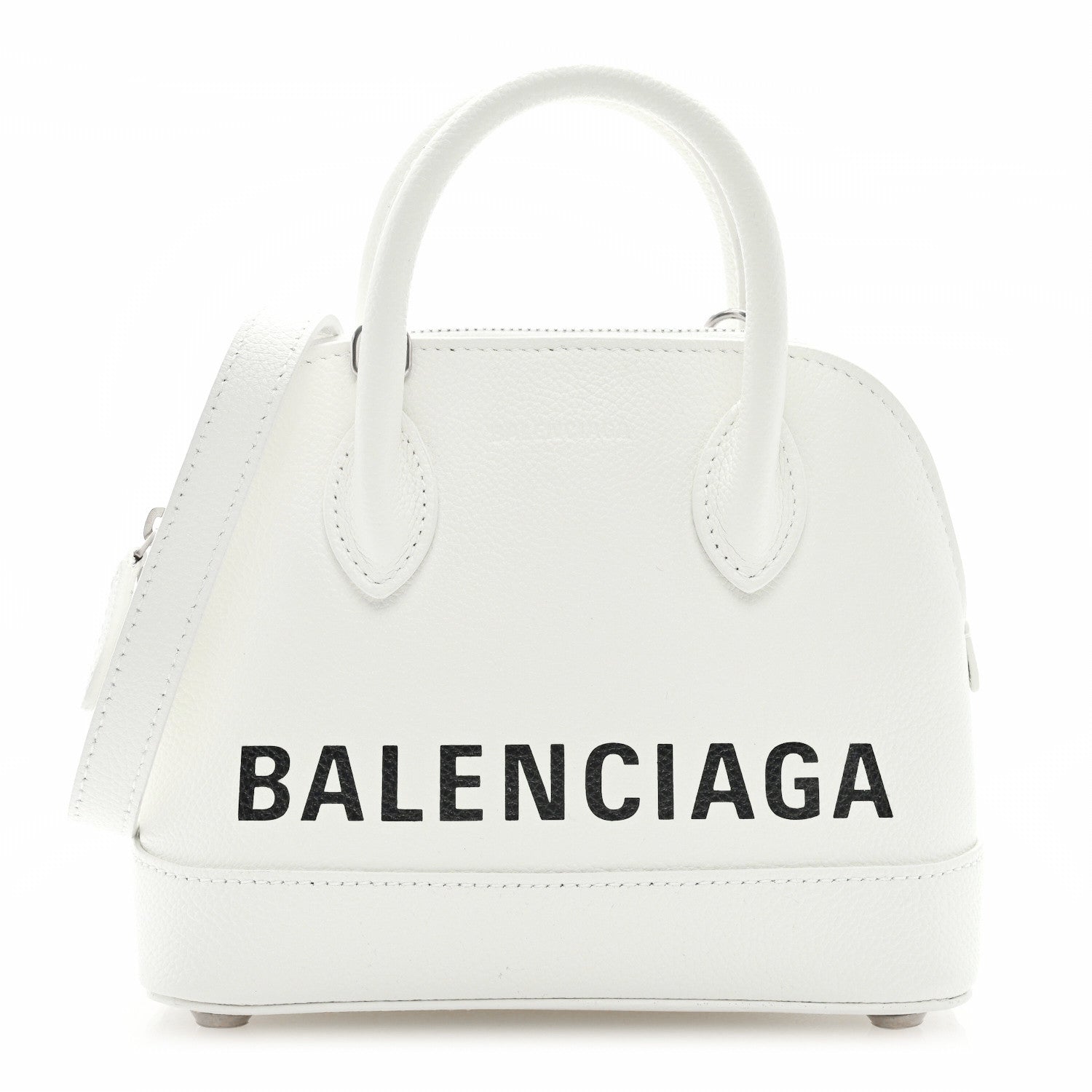 Balenciaga Grained Calfskin XXS Ville Top Handle Bag White Black 1 of 8