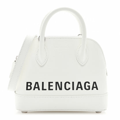 Balenciaga Grained Calfskin XXS Ville Top Handle Bag White Black 1 of 8