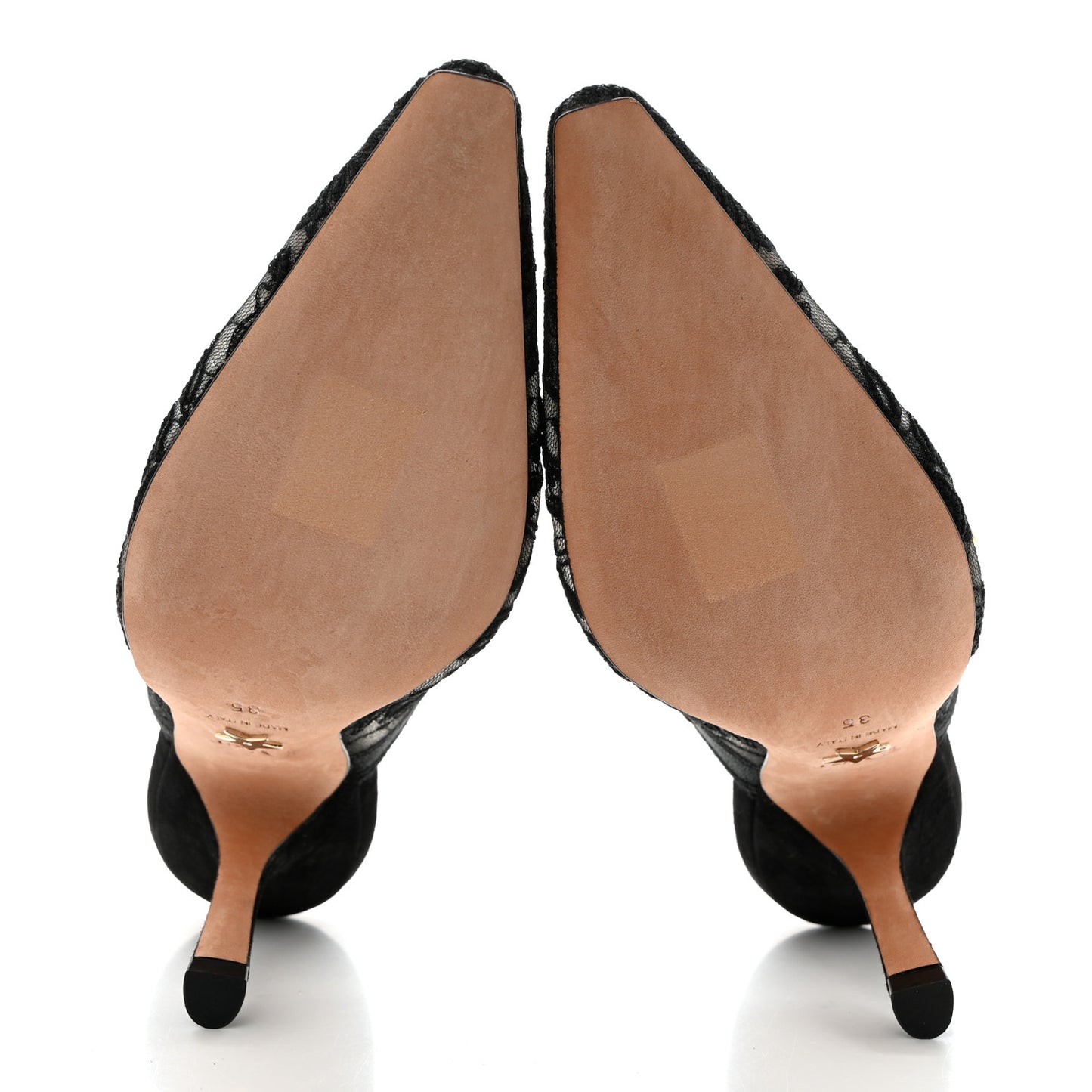 Mesh Butterfly Embroidered Pumps 35 Black