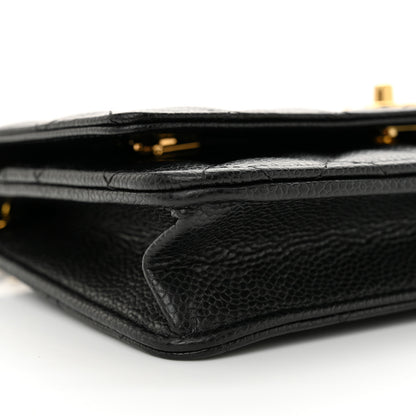 Chanel Caviar Quilted CC Turnlock Wallet On Chain WOC Black 10 of 13