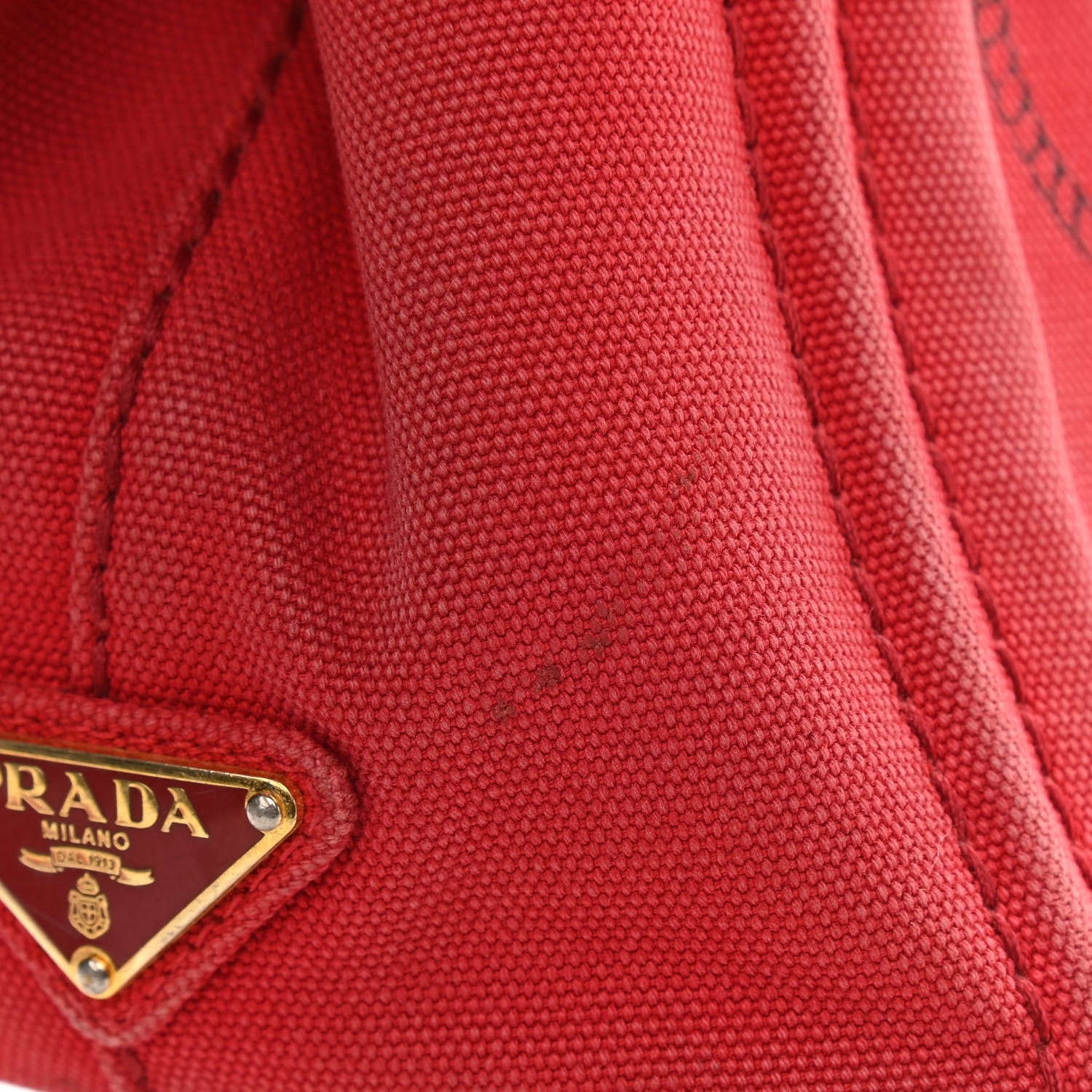 Prada Canapa Small Logo Tote Rosso 16 of 22