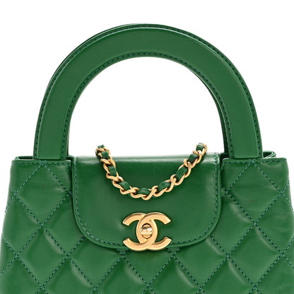 Chanel Shiny Aged Calfskin Quilted Nano Kelly Shopper Green 8 of 15