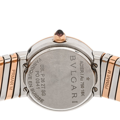Bulgari Stainless Steel 18K Rose Gold Diamond Mother of Pearl 26mm Tubogas Quartz Watch 4 of 4