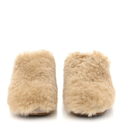 Chanel Shearling Lambskin Clogs 40 Beige 2 of 11