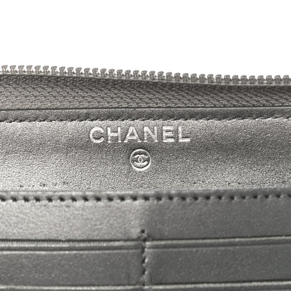 Chanel Metallic Caviar Quilted Boy Zip Around Wallet Silver 6 of 12