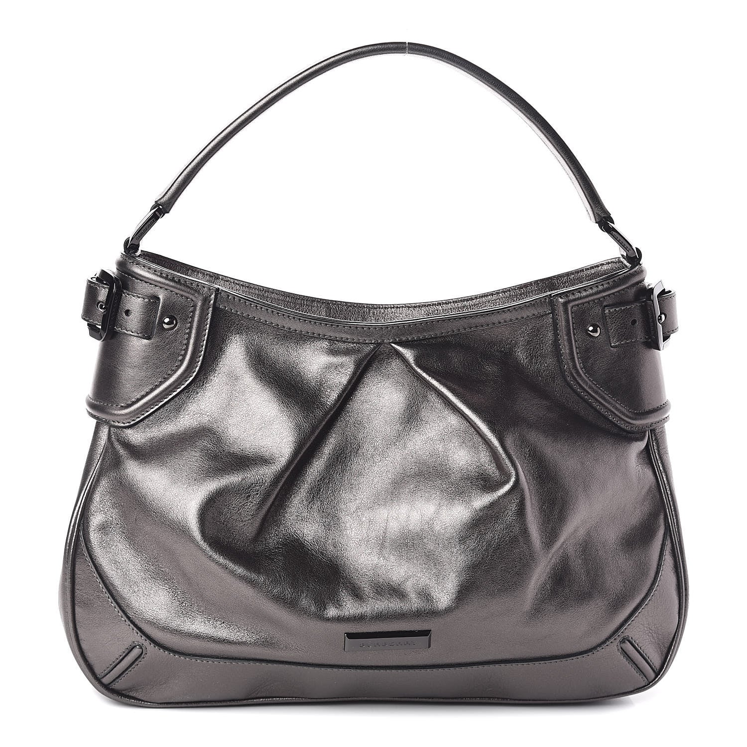 Burberry Metallic Calfskin Shoulder Bag Anthracite 1 of 9